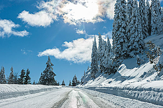 雪路,向上,攀升,阿什兰,南方,俄勒冈,美国