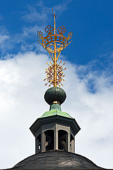 地标,上面,教堂,北莱茵威斯特伐利亚,德国,欧洲