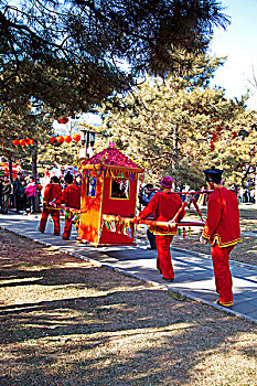 春节传统表演花轿