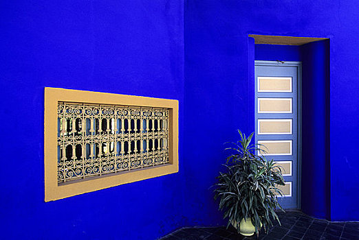 摩洛哥,玛拉喀什,马若雷尔花园,圣徒,博物馆,伊斯兰艺术,窗户