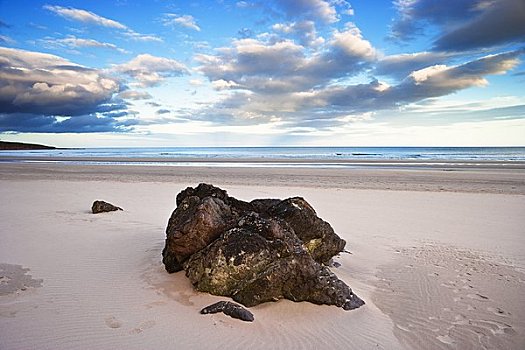 漂石,海滩,苏格兰