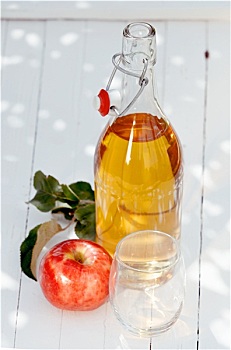 瓶子,健康,鲜榨,苹果汁