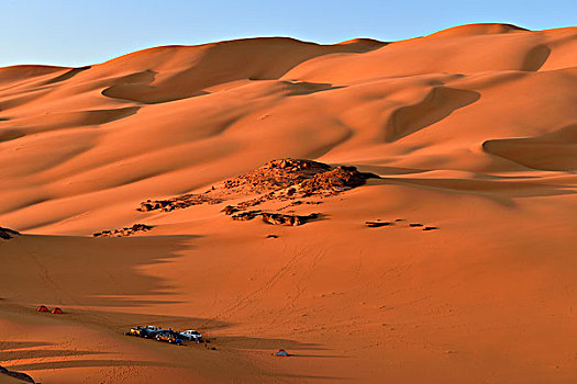 旅游,露营,沙丘,国家公园,世界遗产,撒哈拉沙漠,阿尔及利亚,非洲