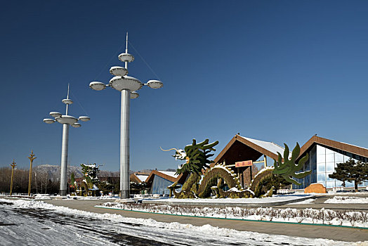 河北省石家庄市龙泉湖公园雪景