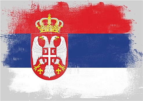旗帜,塞尔维亚,涂绘,画刷