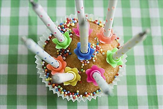 杯形蛋糕,生日蜡烛