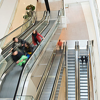 人,动态,扶梯,现代,购物中心