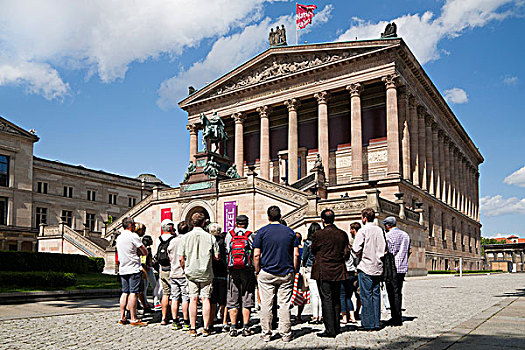 游客,正面,老,国家美术馆,博物馆,岛屿,地区,柏林,德国,欧洲
