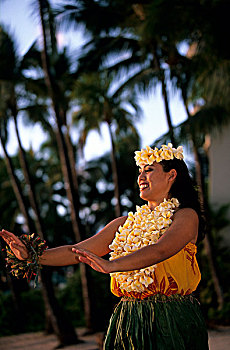草裙舞,女孩,瓦胡岛,夏威夷,美国