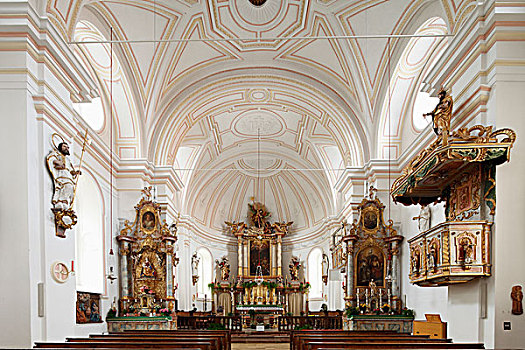 教区,教堂,哥穆德,上巴伐利亚,巴伐利亚,德国,欧洲