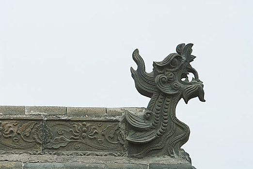 古代建筑屋脊上的龙图片