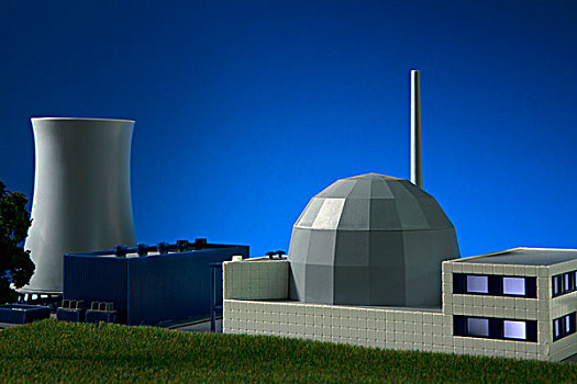 模型,建造,核电站