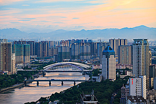 三江口,鸟瞰,俯瞰,全景,江面,水,甬江,奉化江