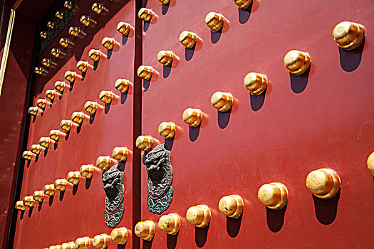 大红的门,故宫的门,门钉,庄严,皇家大门,宫殿大门