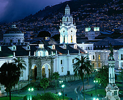 俯拍,大教堂,基多,厄瓜多尔