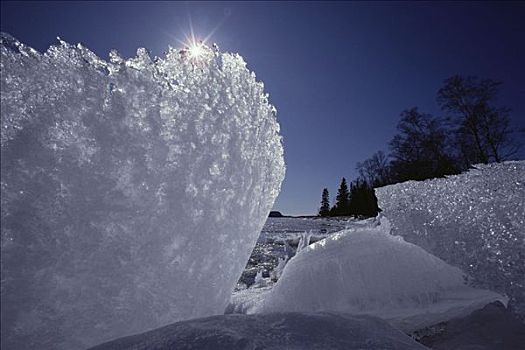 冰,盘子,苏必利尔湖,安大略省,加拿大