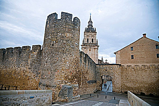大教堂,塔,城墙,索里亚,西班牙,2007年