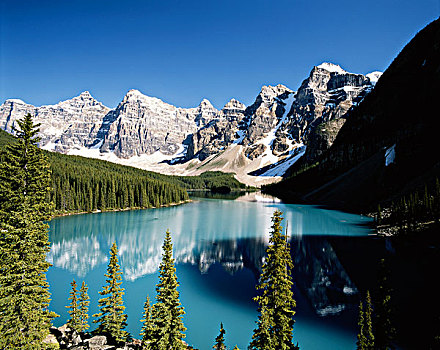 加拿大,艾伯塔省,班芙国家公园,冰碛湖,大幅,尺寸