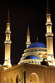 黎巴嫩贝鲁特清真寺夜景