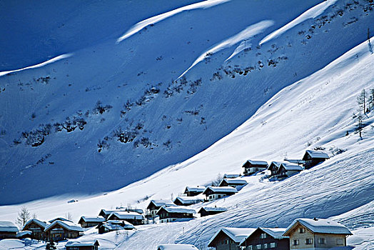 列支敦士登,滑雪胜地,滑雪,乡村,冬天,大幅,尺寸