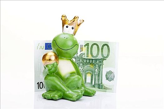 青蛙,国王,金色,球,正面,100欧元,钞票