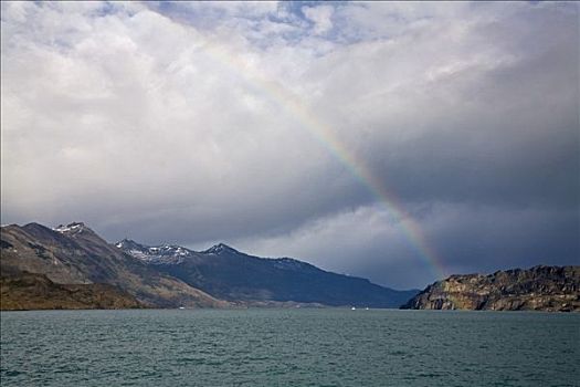 彩虹,上方,湖,阿根廷湖,国家公园,洛斯格拉希亚雷斯,洛斯格拉希亚雷斯国家公园,巴塔哥尼亚,阿根廷,南美