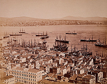 建筑,水岸,船,港口,君士坦丁堡,伊斯坦布尔,土耳其