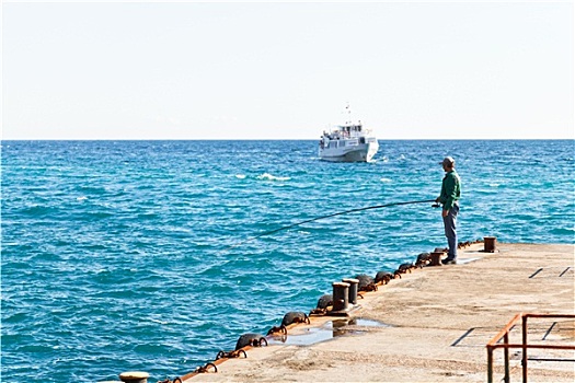渔民,码头,黑海