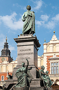 雕塑,亚当,正面,文艺复兴,布,克拉科夫,波兰,欧洲