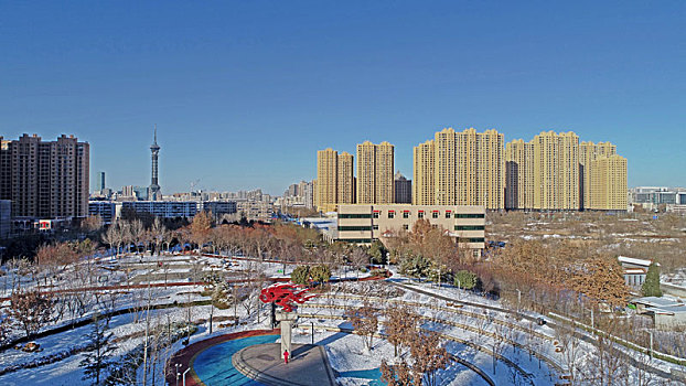 河北省石家庄市城市雪景