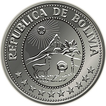 玻利维亚,钱,银,硬币,50
