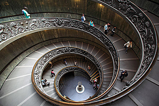 楼梯,梵蒂冈,博物馆,梵蒂冈城,罗马,意大利,欧洲