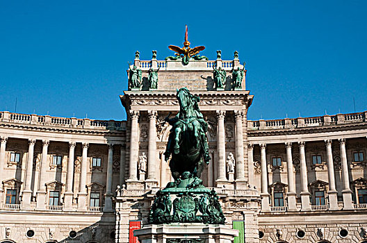 霍夫堡,新,霍夫堡皇宫,纪念建筑,英雄广场,广场,维也纳,奥地利,欧洲