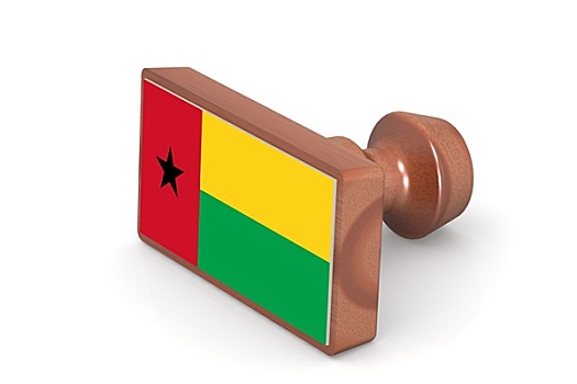 木质,图章,几内亚比绍,旗帜