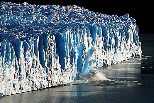 冰,莫雷诺冰川,阿根廷湖,湖,高,安第斯山脉,靠近,卡拉法特,巴塔哥尼亚,阿根廷,南美