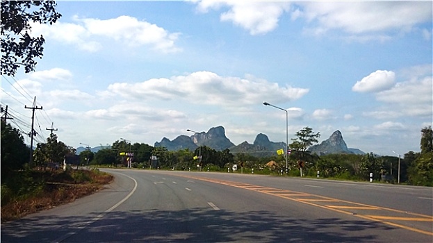 道路,山,省,泰国