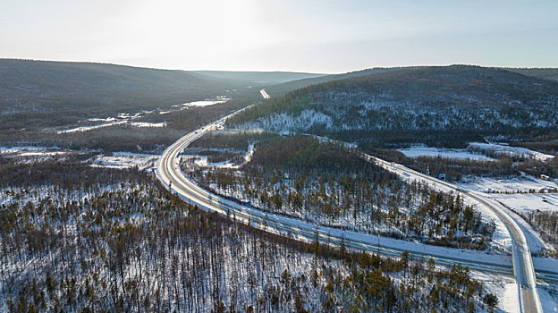 大兴安岭雪路