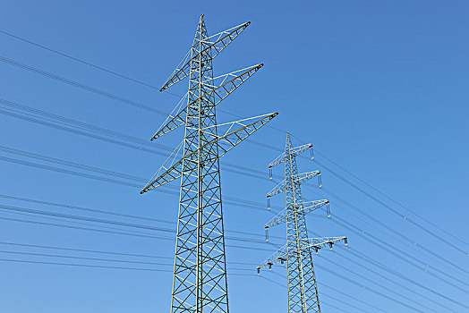 高压电塔,巴登符腾堡,德国,欧洲