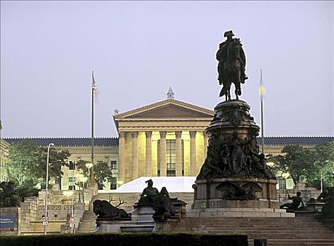 乔治-华盛顿,雕塑,费城,博物馆,艺术,宾夕法尼亚,美国
