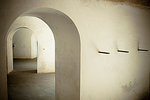 拱道,室内,建筑,白色,墙壁,达喀尔,塞内加尔