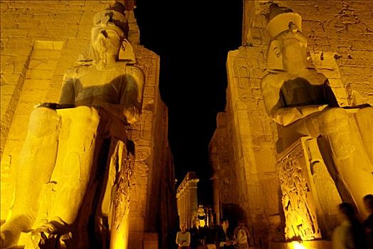 路克索神庙,尼罗河,埃及,庙宇,植物,雕塑,拉美西斯二世,入口