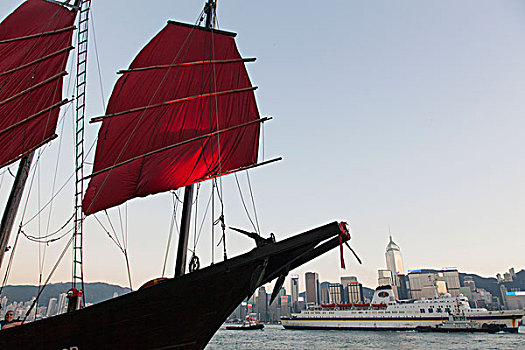 中国,香港,帆船,船