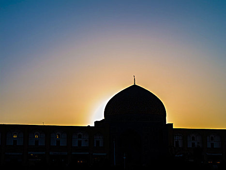 日出,后面,清真寺,伊斯法罕
