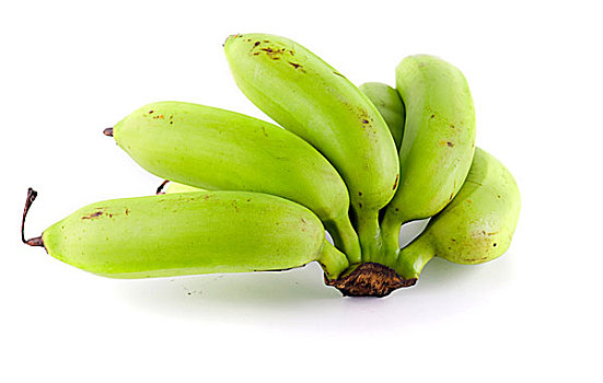 绿色,香蕉,白色背景