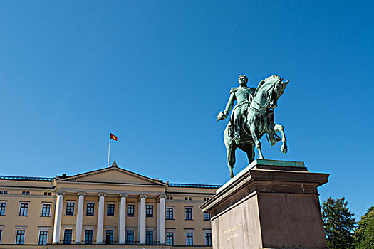 挪威,奥斯陆,皇宫,奥斯陆皇宫,房间,皇家,住宅,骑马雕像,国王,瑞典