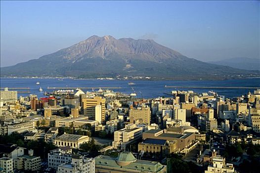 火山,鹿儿岛,天际线,九州,日本