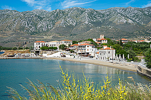 风景,渔村,拉科尼亚,伯罗奔尼撒半岛,希腊,欧洲