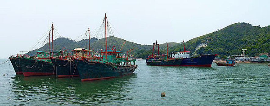 中国香港大澳渔村·离岛风情·渔船