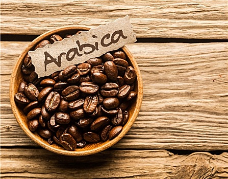碗,阿拉伯咖啡,咖啡豆
