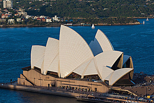 澳大利亚,悉尼歌剧院,俯视图,黄昏
